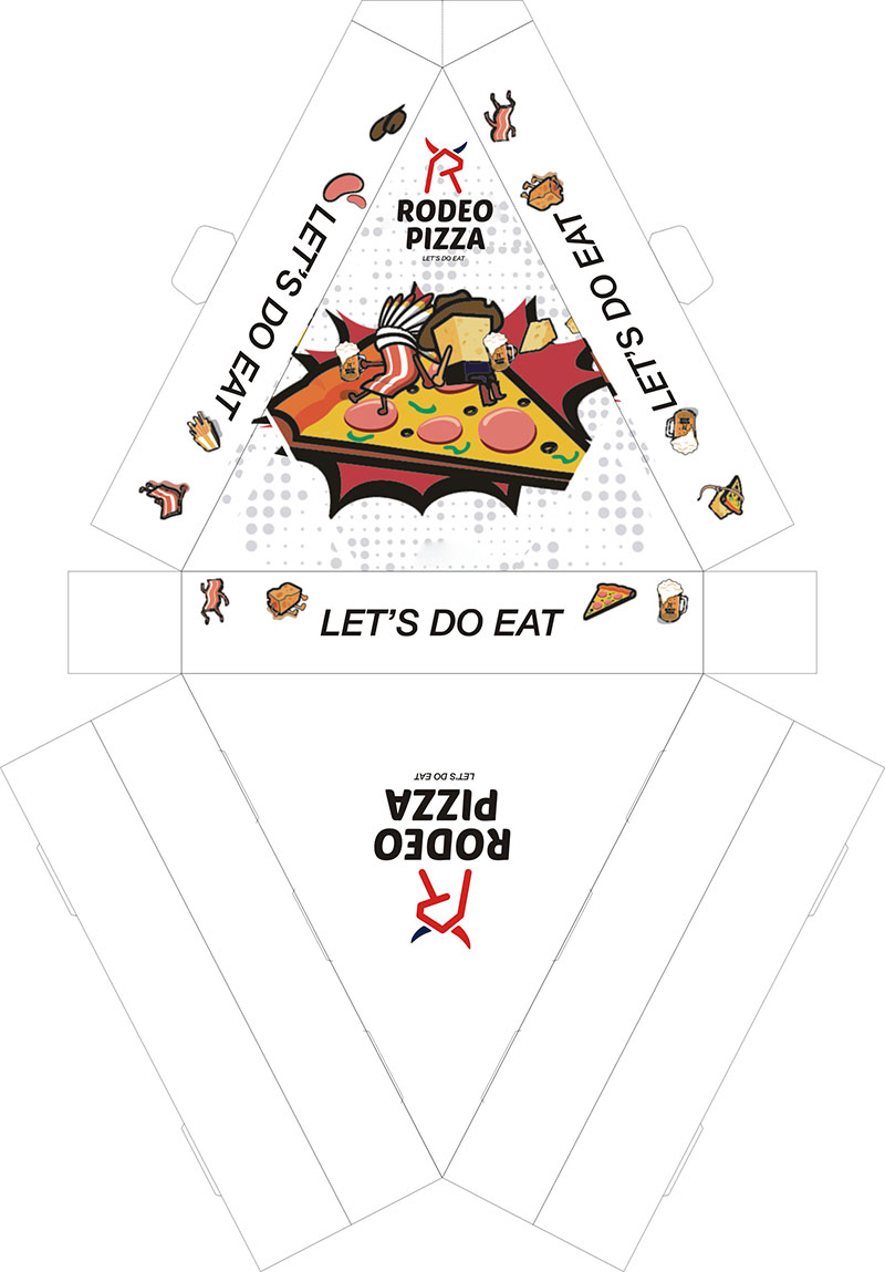 披萨盒包装设计展开图-1湖南披萨打包盒印刷